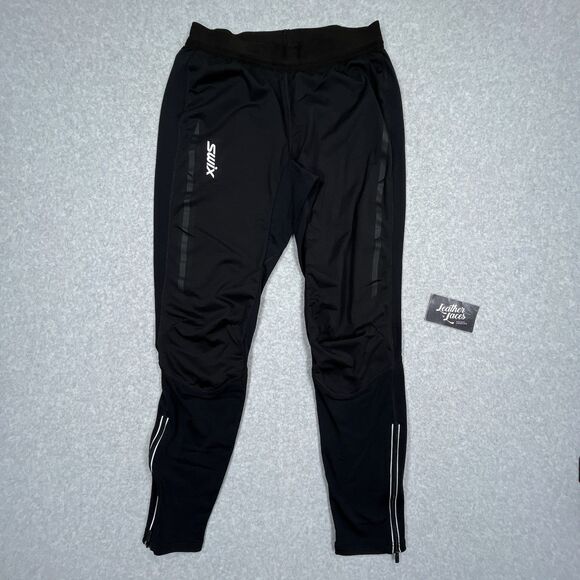 Swix Motion Windblock Tights Pants Mens Large Black Cycling Biking Stretch $100